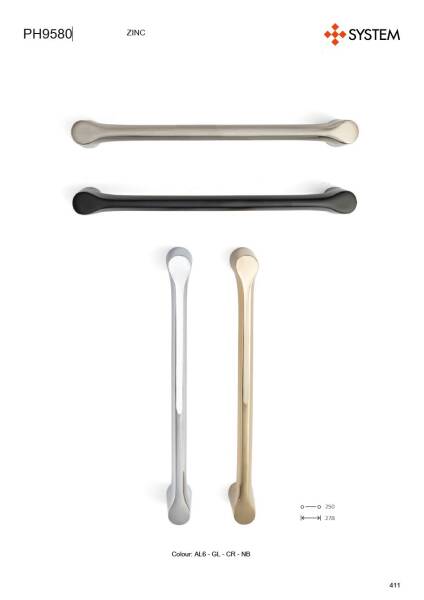 System Çekme Kapı Kolu Krom Kol 250mm (PH9580 0250 CR) - 2