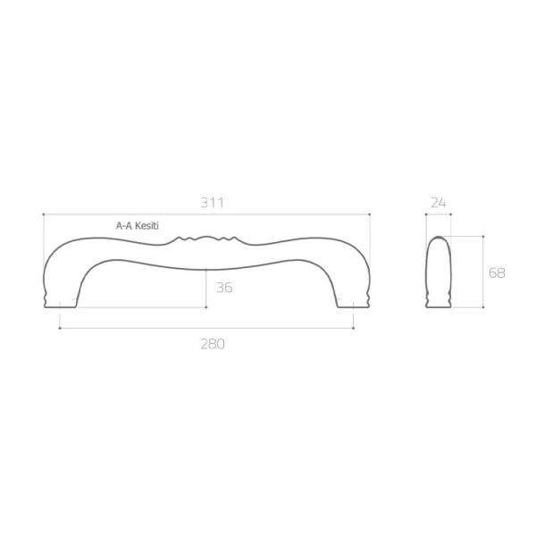 System Çekme Kapı Kolu Antik Sarı Renk Kol 280mm (PH9560 0280 ABM) - 6