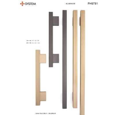 System Çekme Kol 890mm Fırçalı Mat Altın (PH9781 0890 ELX5-ELX5) - System (1)