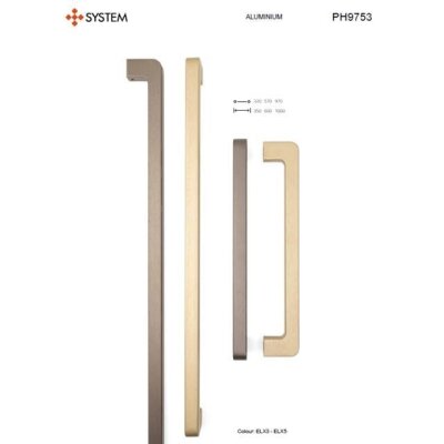 System Çekme Kol Fırçalı Bronz 970mm (PH9753 0970 ELX3) - System (1)