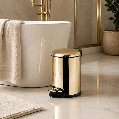 System Pedallı Çöp Kovası Gold/Altın 3 Lt (BA4028 034 GL) - System Banyo (1)