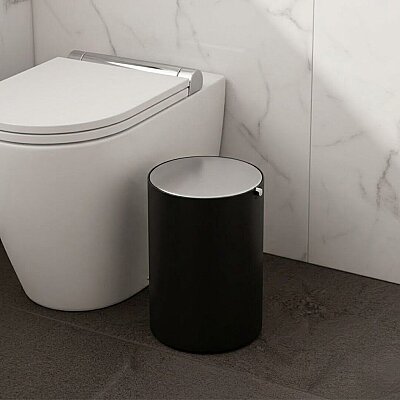 System Çöp Kovası Krom/Siyah 3 Lt (BA4013 032 AL6-CR) - System Banyo