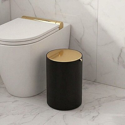 System Çöp Kovası Siyah/Gold 3 Lt (BA4013 032 AL6-GL) - System Banyo