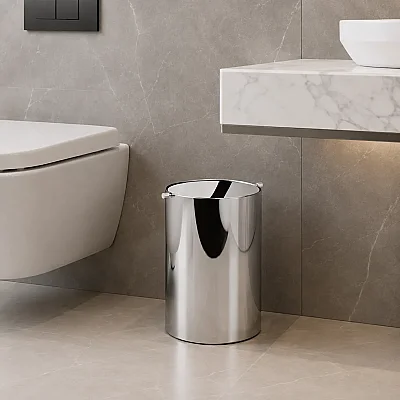 System Banyo Çöp Kovası Krom Renk 3Lt (BA4013 031 CR-CR) - System Banyo (1)