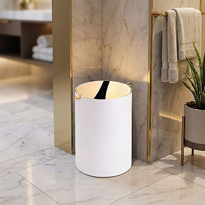 System Çöp Kovası Gold/Beyaz (BA4013 631 AL7-GL) - System Banyo