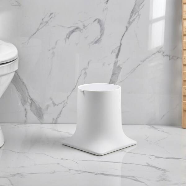 System Banyo Çöp Kovası 4 L Beyaz/Krom Renk (BA4007 030 R1-CR) - 1
