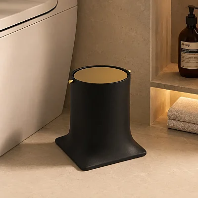 System Banyo Çöp Kovası 4 L Siyah/Gold Renk (BA4007 030 R2-GL) - 1