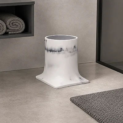 System Banyo Çöp Kovası 4 L Mermer/Krom Renk (BA4007 030 R3-CR) - 1
