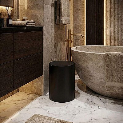 System Çöp Kovası Siyah Renk (BA4013 531 AL6-AL6) - System Banyo