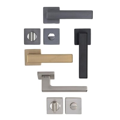 System Dia Nikel Saten Renk Rozetli Kapı Kolu (HA257RO11 NBM) - System