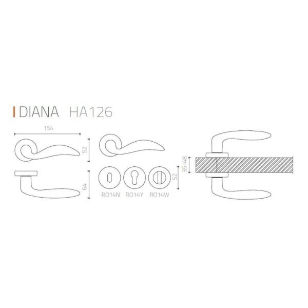 System Diana Kapı Kolu Rose Renk (HA126RO14 RS) - 3