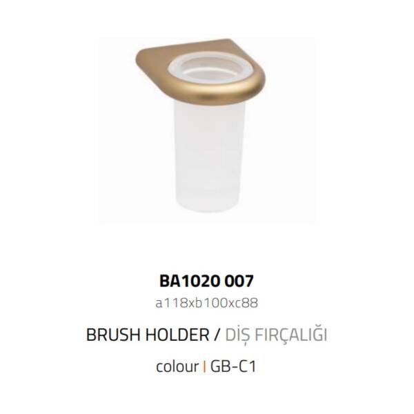 System Dorado Duvara Monte Diş Fırçalık Gold Branch Renk (BA1020 007 GB-C1) - 2