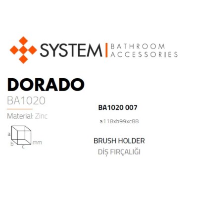 System Dorado Duvara Monte Diş Fırçalık Gold Branch Renk (BA1020 007 GB-C1) - 3