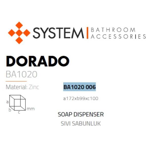 System Dorado Duvara Monte Sıvı Sabunluk Cam/Gold Branch Renk (BA1020 006 GB-C1) - 3