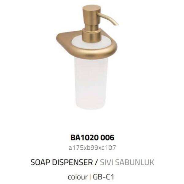 System Dorado Duvara Monte Sıvı Sabunluk Cam/Gold Branch Renk (BA1020 006 GB-C1) - 2