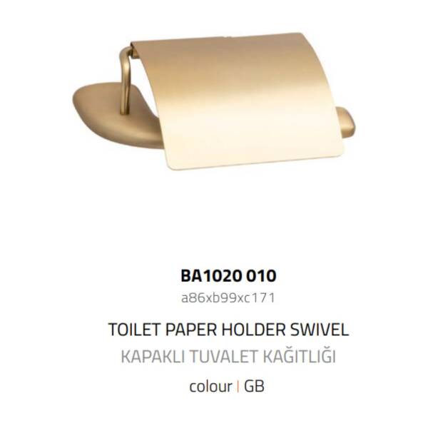 System Dorado Kapaklı Tuvalet Kağıtlığı Gold Branch Renk (BA1020 010 GB) - 2