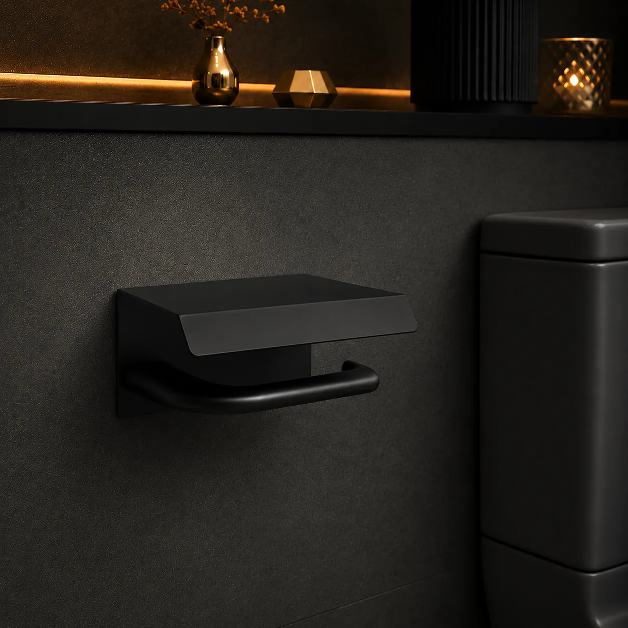 System Dorado Kapaklı Tuvalet Kağıtlığı Siyah (BA1020 011 AL6) - 1