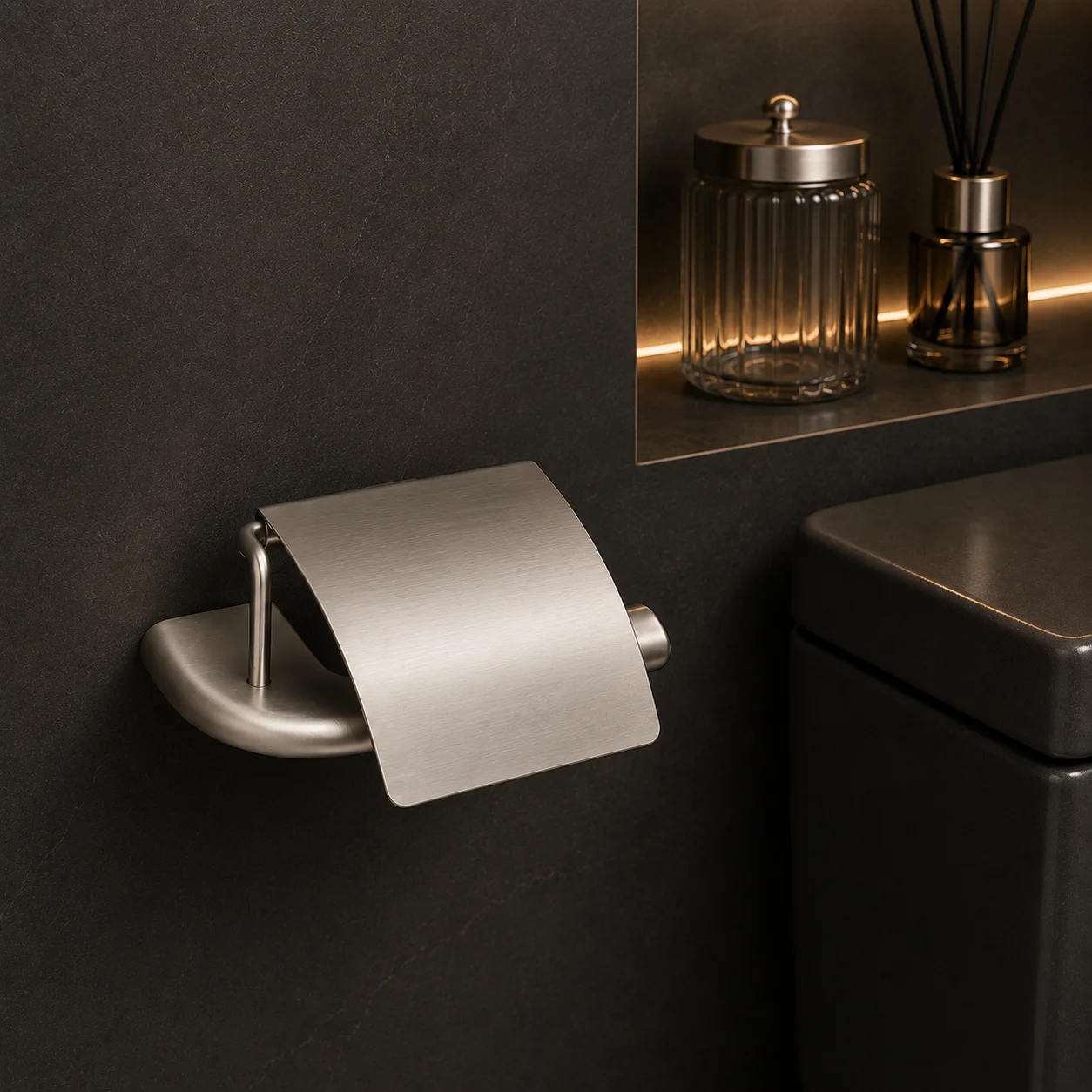 System Dorado Kapaklı Tuvalet Kağıtlığı Nikel Saten / Inox (BA1020 010 NBM) - 1