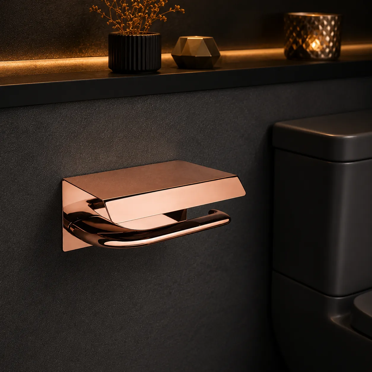 System Dorado Kapaklı Tuvalet Kağıtlığı Rose Renk (BA1020 011 RS) - 1
