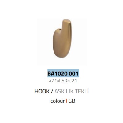 System Dorado Tekli Askılık Gold Branch Renk (BA1020 001 GB) - 3