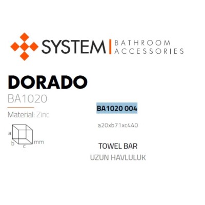 System Dorado Uzun Havluluk Gold Branch Renk (BA1020 004 GB) - 4