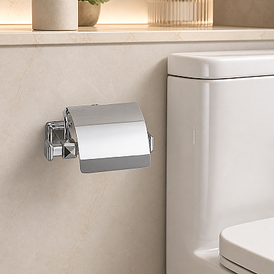 System Dorik Kapaklı Tuvalet Kağıtlığı Krom Renk (BA1036 010 CR) - System Banyo