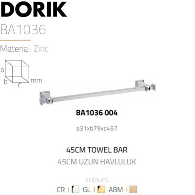 System Dorik 45cm Uzun Havluluk Krom Renk (BA1036 004 CR) - 2
