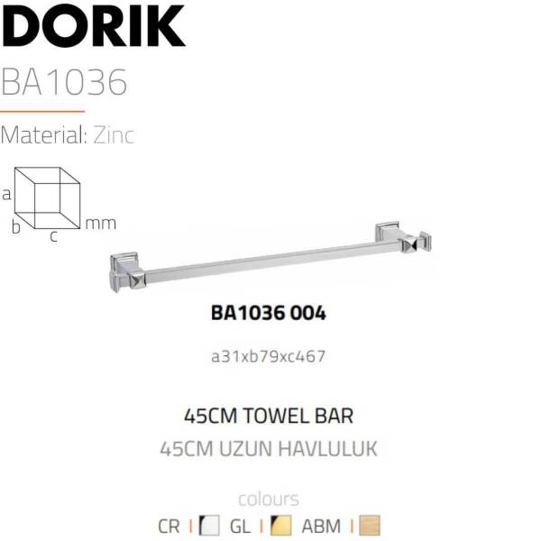 System Dorik 45cm Uzun Havluluk Krom Renk (BA1036 004 CR) - 2