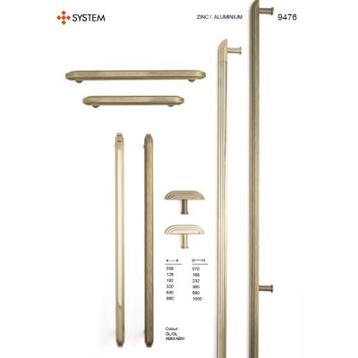 System Düğme Mobilya Kulbu Altın Renk 320mm Kulp (SY9476 0320 GL-GL) - System (1)