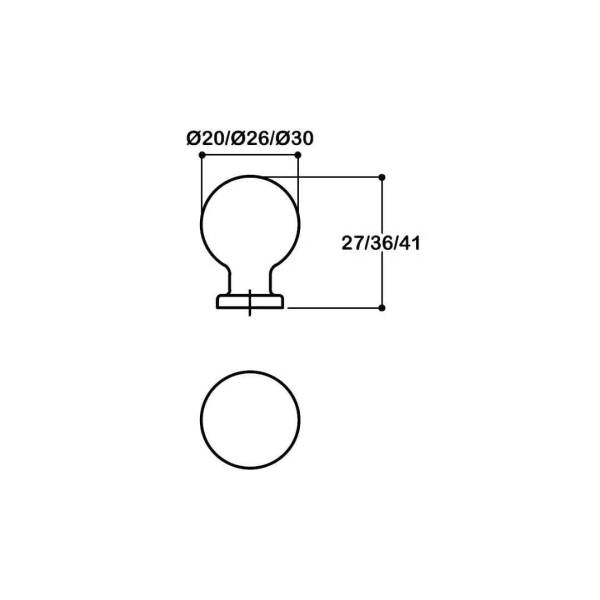 System Düğme Mobilya Kulbu Antik Renk 20mm (SY1465 0026 ABM) - 3