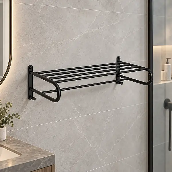 System Duvara Monte Banyo Havlu Rafı Siyah Renk (BA1023 039 AL6) - 2