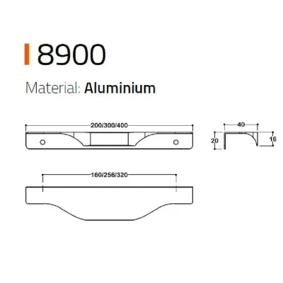 System Mobilya Kulbu Krom Renk 320mm Seri Sonu Kulp (SY8900 0320 CR) - 2
