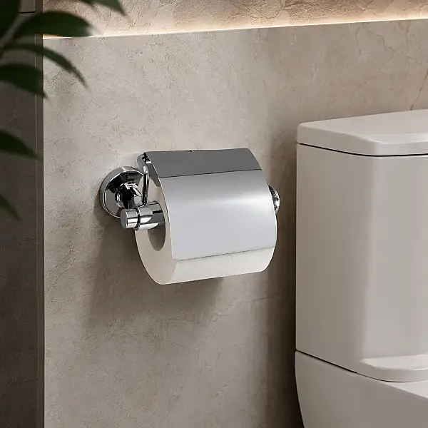 System Ezel Kapaklı Tuvalet Kağıtlığı Krom Renk (BA1031 010 CR) - 1