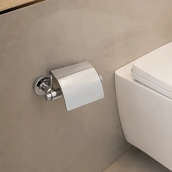 System Ezel Kapaklı Tuvalet Kağıtlığı Krom Renk (BA1031 010 CR) - 2