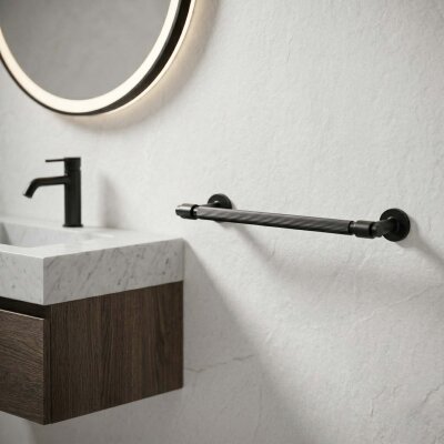 System Ezel Uzun Havluluk Siyah (BA1031 004 AL6) - System Banyo