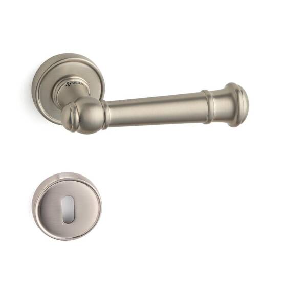 System Figaro Nikel Saten Renk Rozetli Kapı Kolu (HA235RO14 NBM) - 1