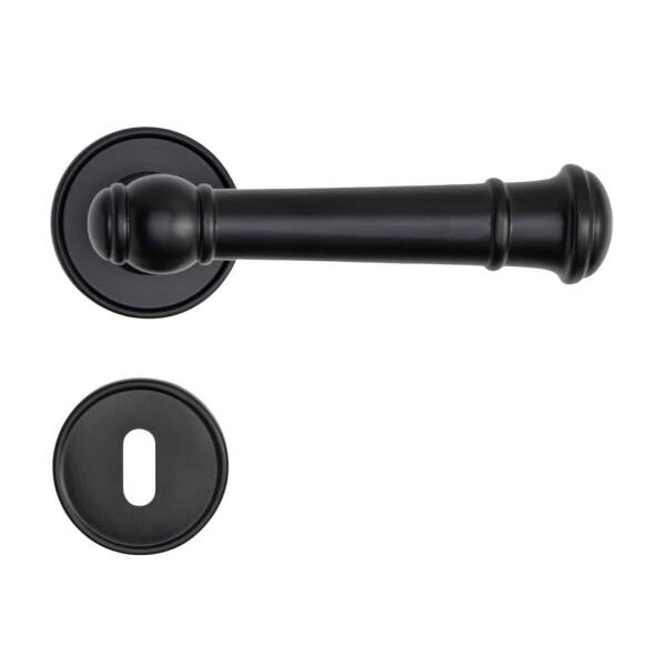 System Figaro Rozetli Kapı Kolu Siyah (HA235RO14 AL6) - 2