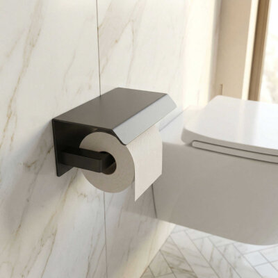 System Flat Kapaklı Tuvalet Kağıtlığı Füme Renk (BA1019 011 BBN) - System Banyo