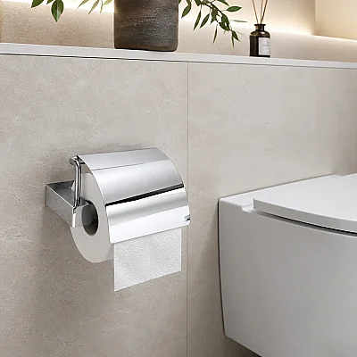 System Flat Kapaklı Tuvalet Kağıtlığı Krom Renk (BA1019 010 CR) - 1