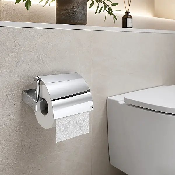 System Flat Kapaklı Tuvalet Kağıtlığı Krom Renk (BA1019 010 CR) - 1