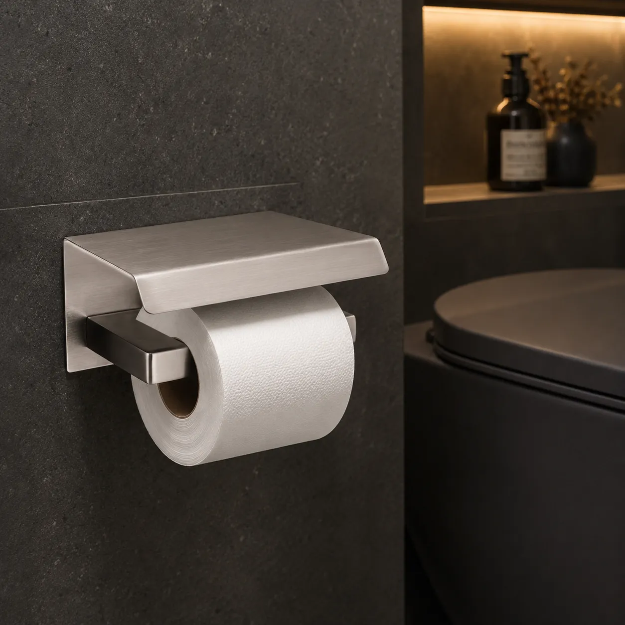 System Flat Kapaklı Tuvalet Kağıtlığı Saten Renk (BA1019 011 NBM) - System Banyo (1)