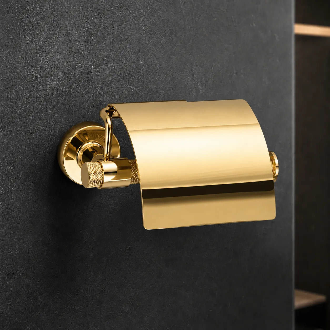 System Flexu Kapaklı Tuvalet Kağıtlığı Gold Renk (BA1035 010 GL) - 1