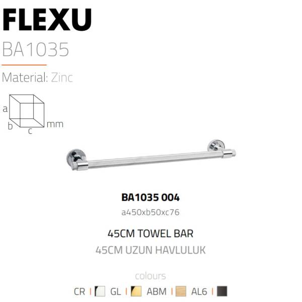 System Flexu Uzun Havluluk Krom Renk 45cm (BA1035 004 CR) - 2