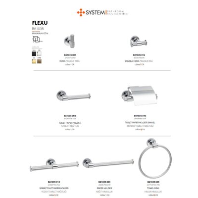 System Flexu Uzun Havluluk Krom Renk 45cm (BA1035 004 CR) - System Banyo (1)