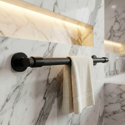 System Flexu Uzun Havluluk Siyah Renk 45cm (BA1035 004 AL6) - System Banyo