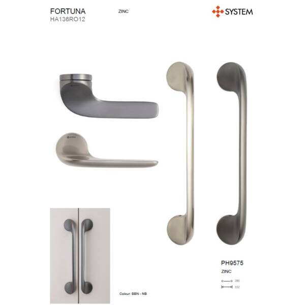 System Fortuna Kapı Kolu Nikel Saten (HA136RO12 NB) - 3