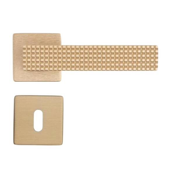 System Gıze Fırçalı Mat Altın Rozetli Kapı Kolu (HA258RO11 ELX5) - 1