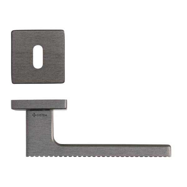 System Gıze Rozetli Fırçalı Füme Kapı Kolu (HA258RO11 ELX1) - 1