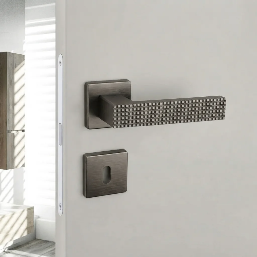 System Gıze Rozetli Fırçalı Füme Kapı Kolu (HA258RO11 ELX1) - 1