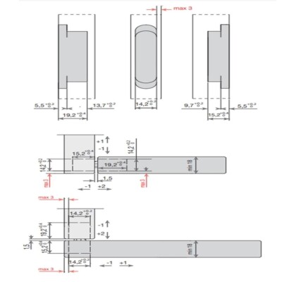 System Gizli Menteşe Altın Renk 76x14mm 16kg (HG104HT01 GL) - 6